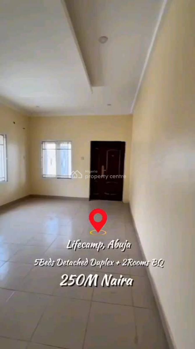 Massive 5bedroom Fully Detached Duplex with 2 Rooms Bq, Life Camp, Abuja, Detached Duplex for Sale