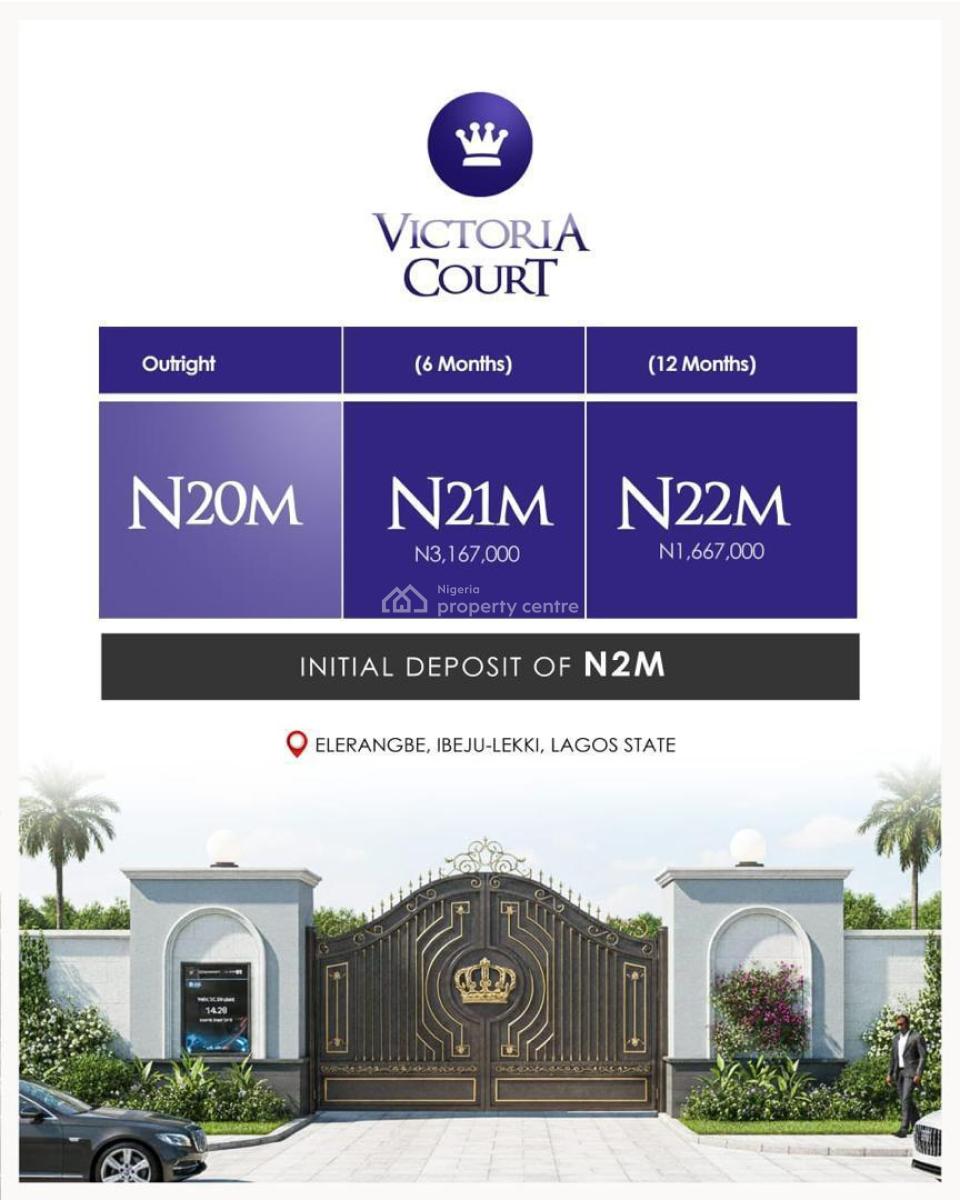 Residential Land Buy and Build, Victoria Court Estate, Eleranigbe, Ibeju Lekki, Lagos, Residential Land for Sale