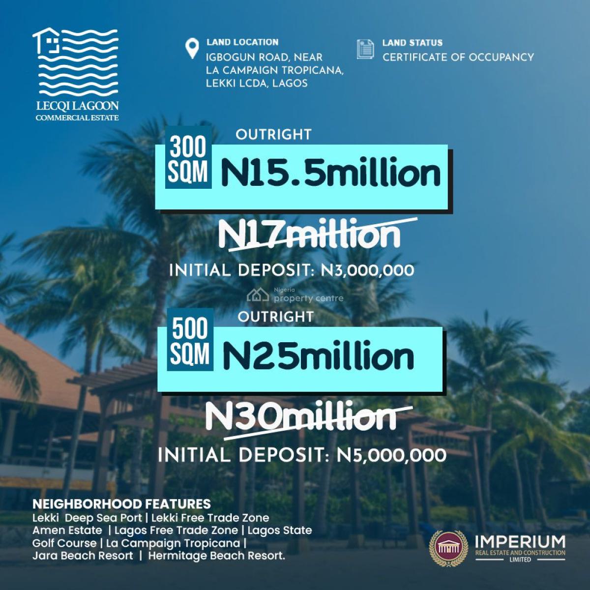 Land, Lecqi Lagoon Estate, Ibeju Lekki, Lagos, Commercial Land for Sale