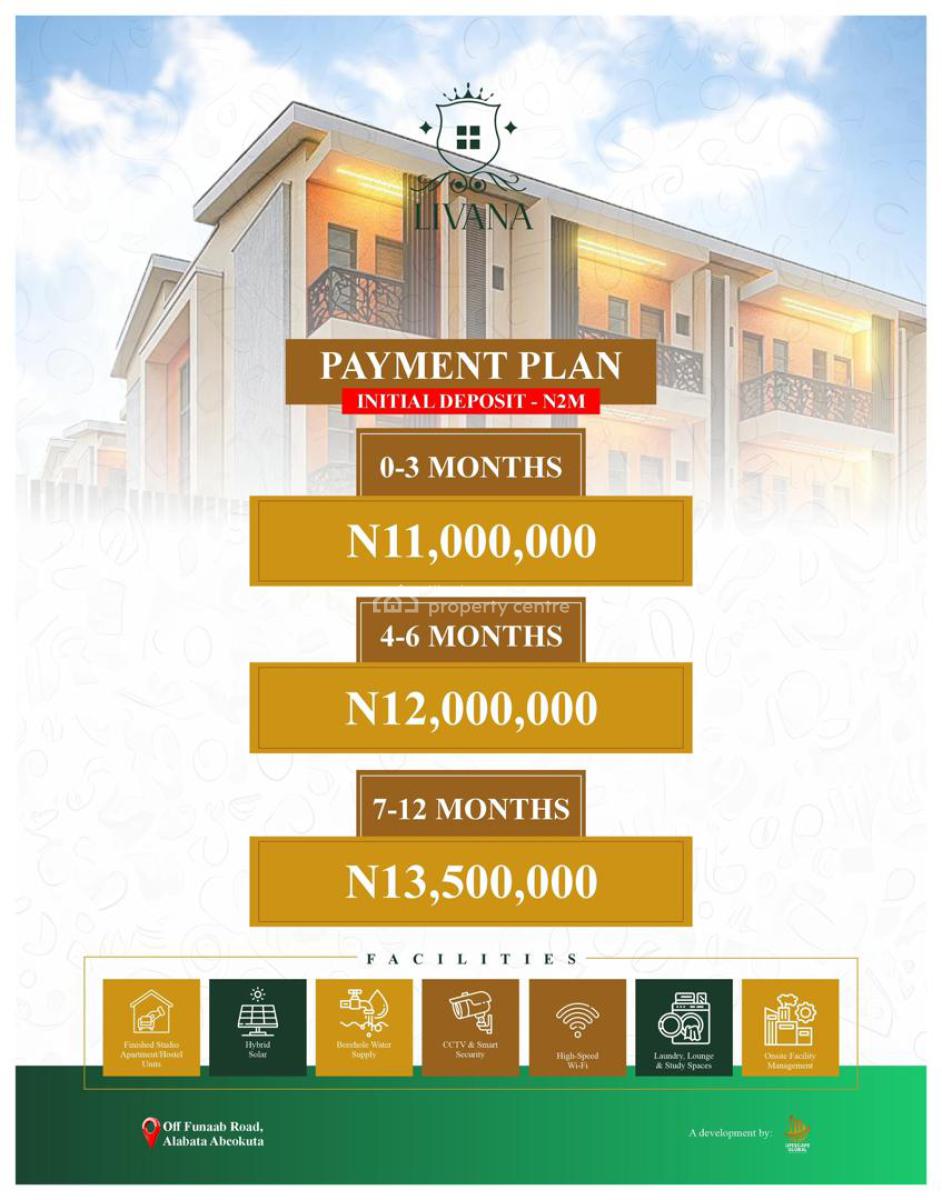 High Demand Student Hostel Apartment in Funaab Now on Promo, Funaab, Abeokuta South, Ogun, Self Contain (single Rooms) for Sale