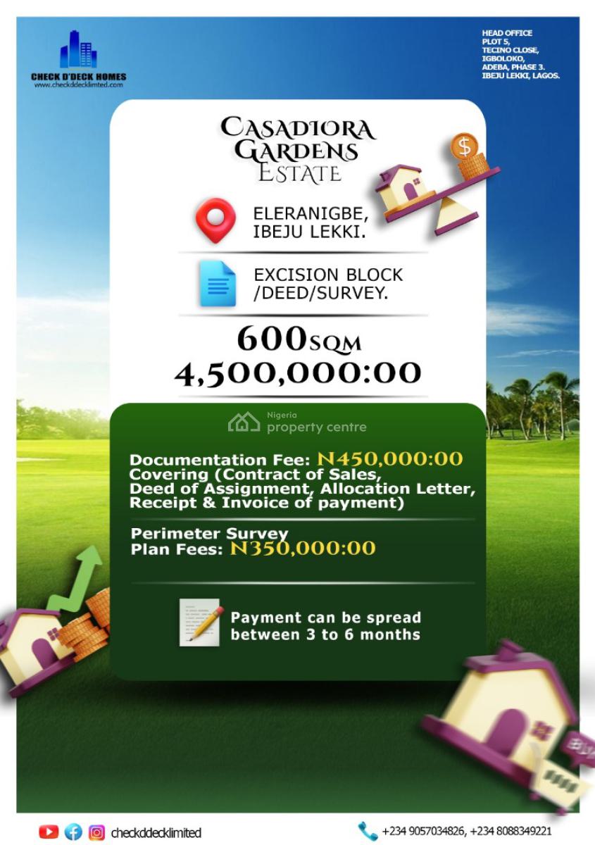Prime and Dry Land, Casadiora Gardens Estate, Eleranigbe, Ibeju Lekki, Lagos, Land for Sale