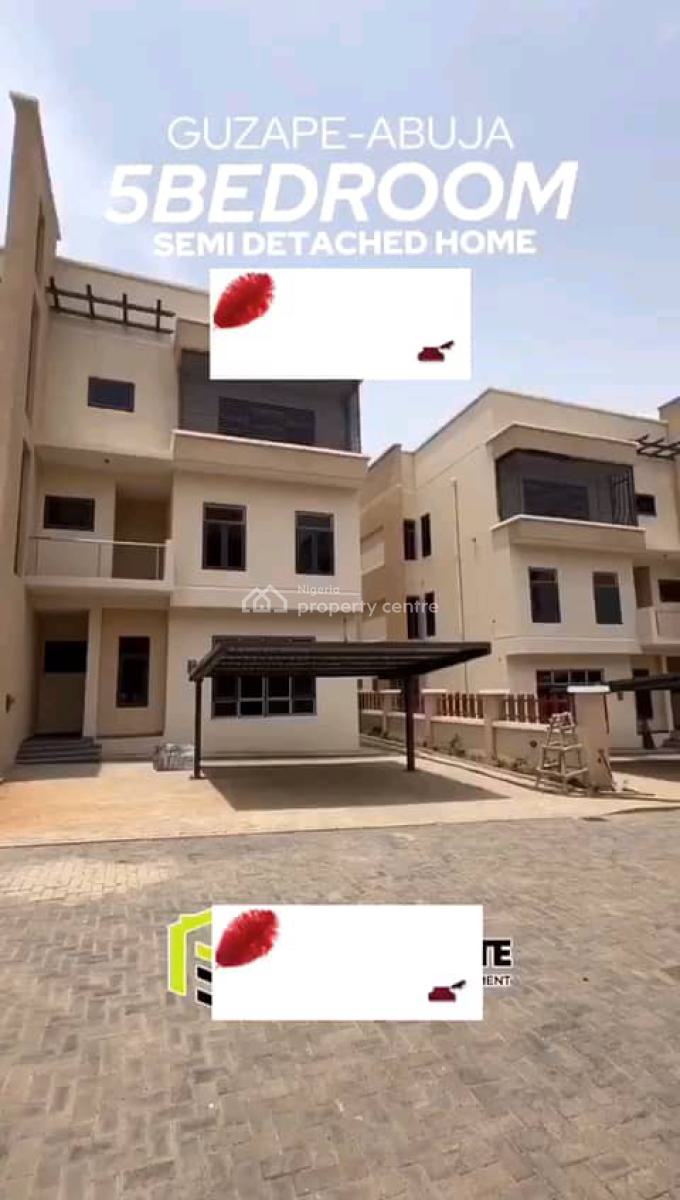 Newly Built and Tastefully Finished 5 Bedroom Semi Detached Duplex, Guzape District, Abuja, Detached Duplex for Rent