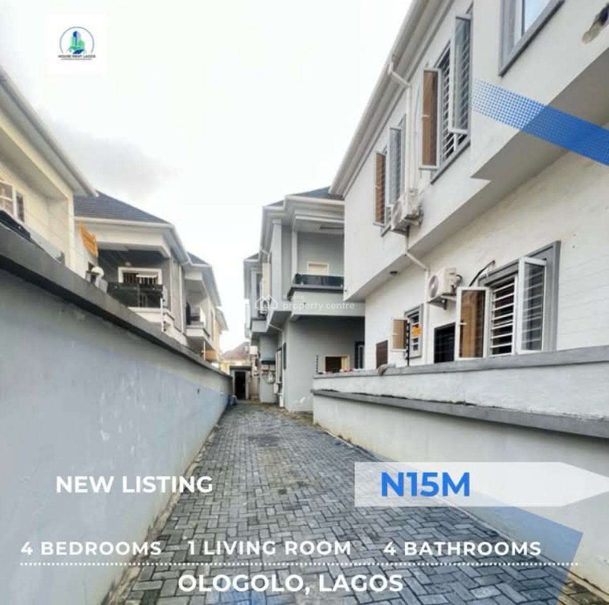 Self Serviced 4 Bedroom Semi Detached Duplex with Bq, White Oak Estate, Ologolo, Lekki, Lagos, Semi-detached Duplex for Rent
