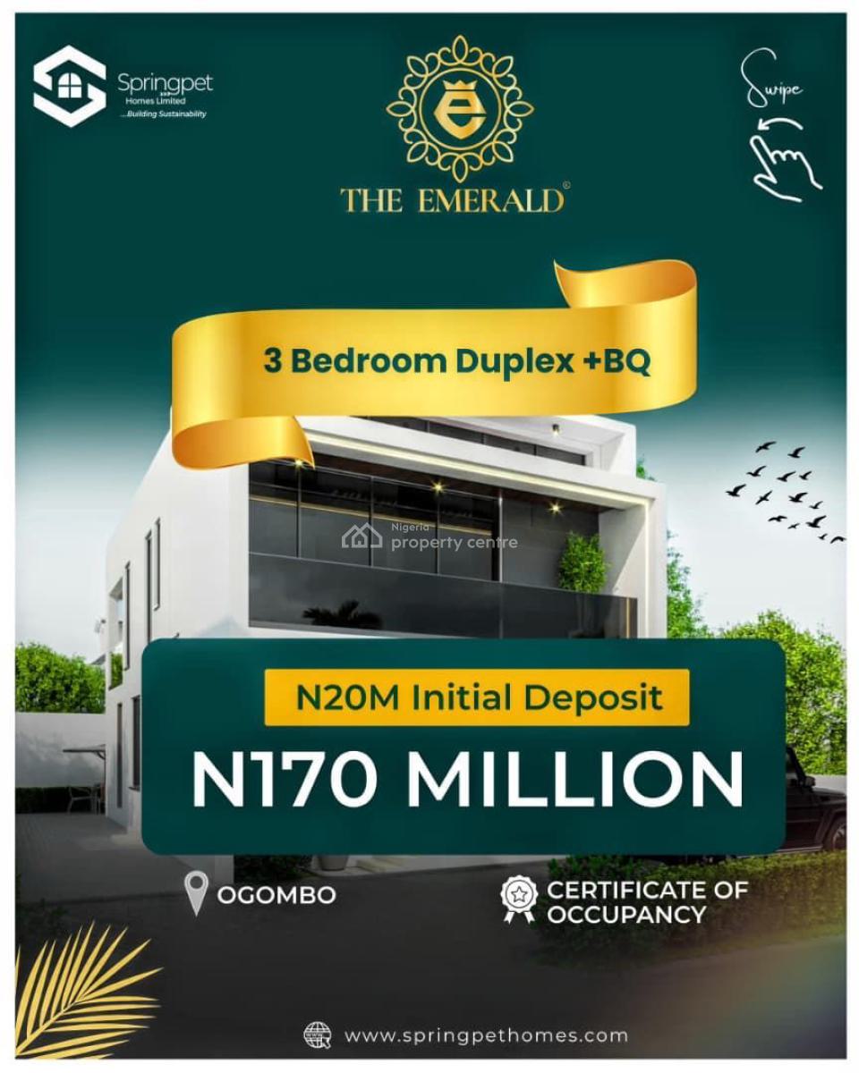 Off Plan Affordable 3 Bedroom Terrance Duplex, The Emerald, Ogombo, Ajah, Lagos, Terraced Duplex for Sale
