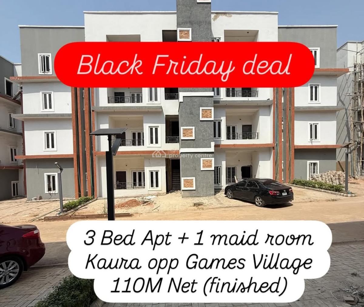 3 Bedrooms Apartment with Bq, Games Village, Kaura, Abuja, Block of Flats for Sale