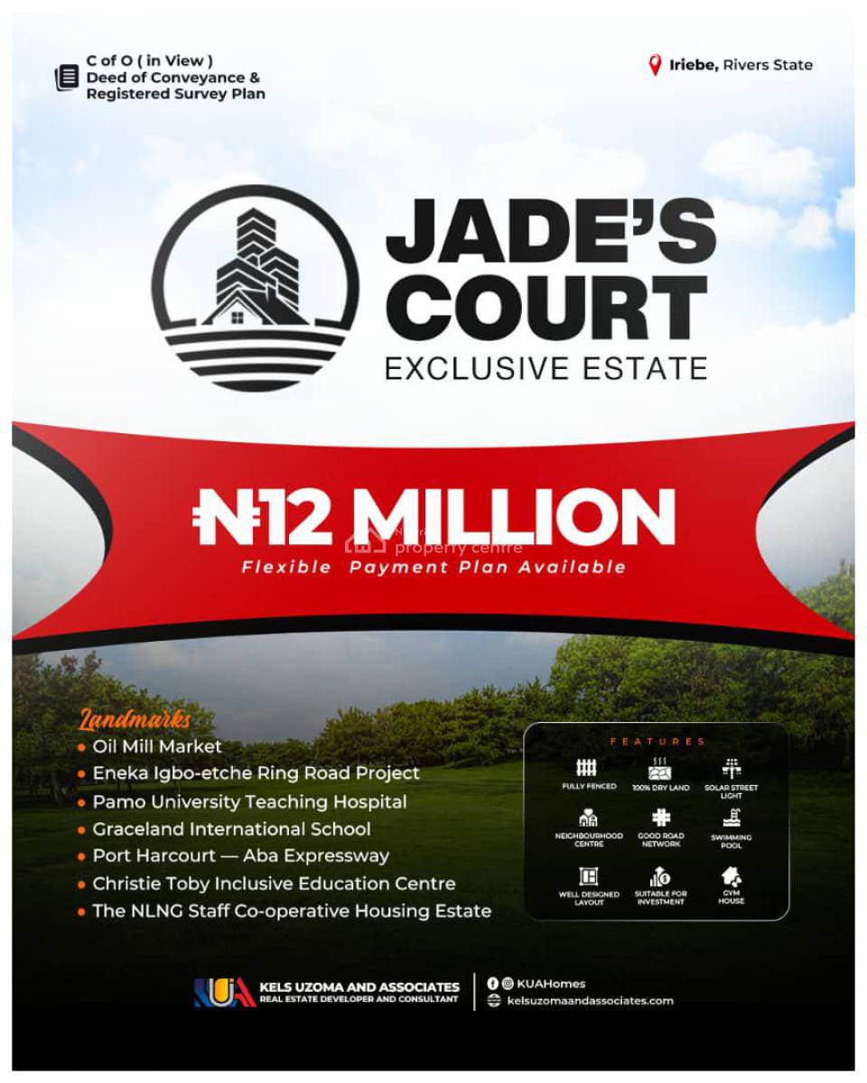 Serviced Plots of Land, Residential Jades Court, Iriebe, Port Harcourt, Rivers, Residential Land for Sale