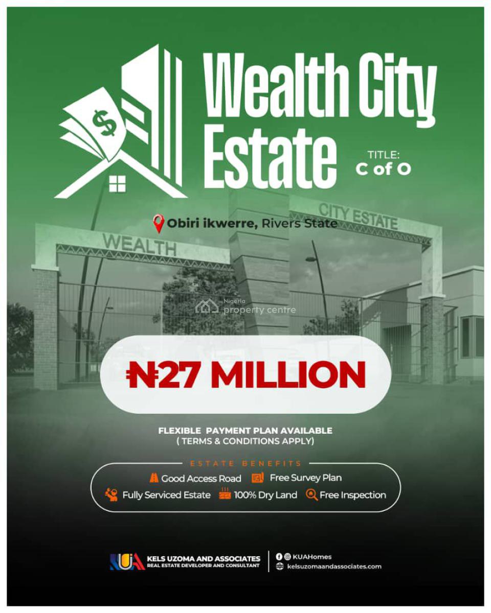 Serviced Plots of Land in a Highbrow Wealth City Estate, Obirikwere, Port Harcourt, Rivers, Residential Land for Sale