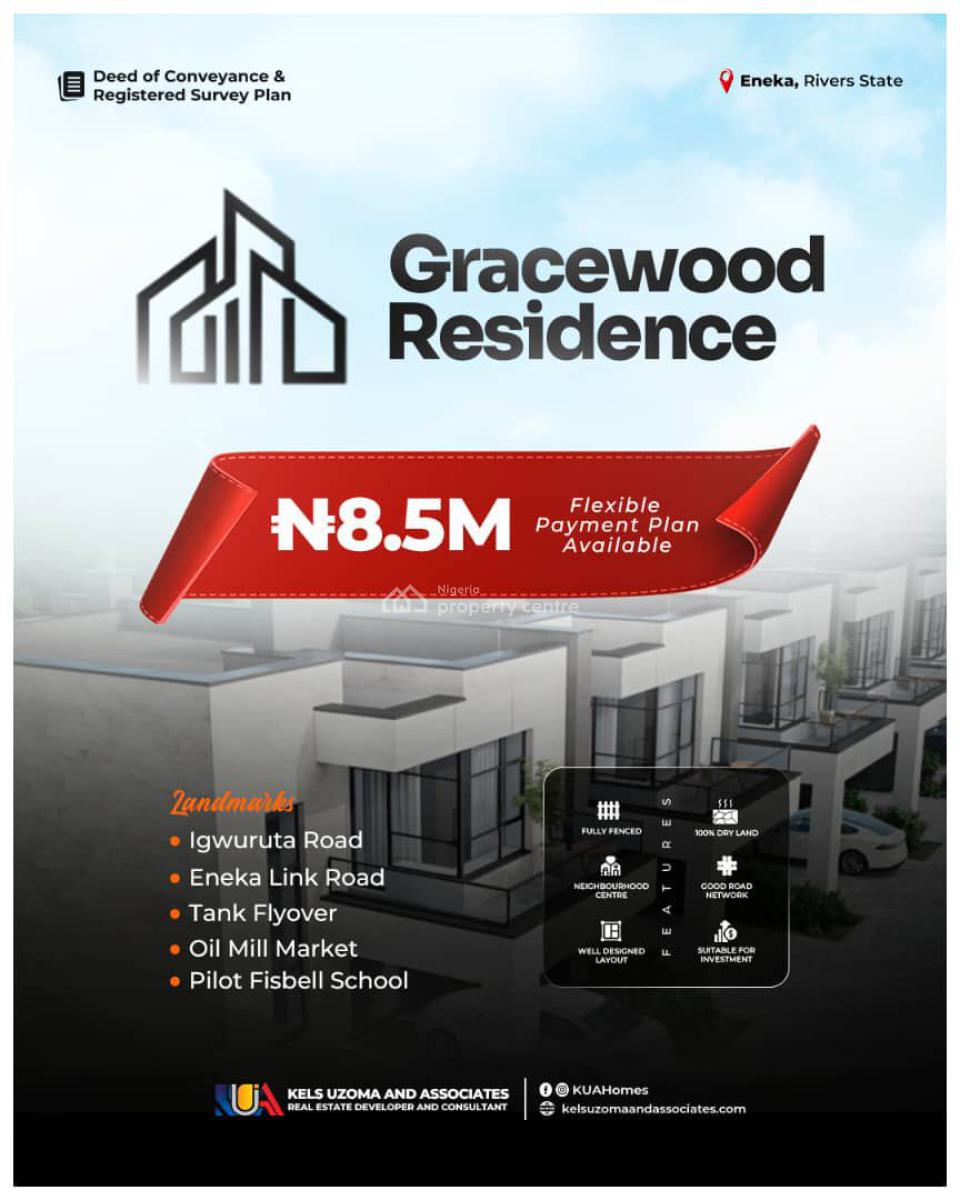 Serviced Plots of Land, Gracewood Residence, Eneka, Port Harcourt, Rivers, Residential Land for Sale