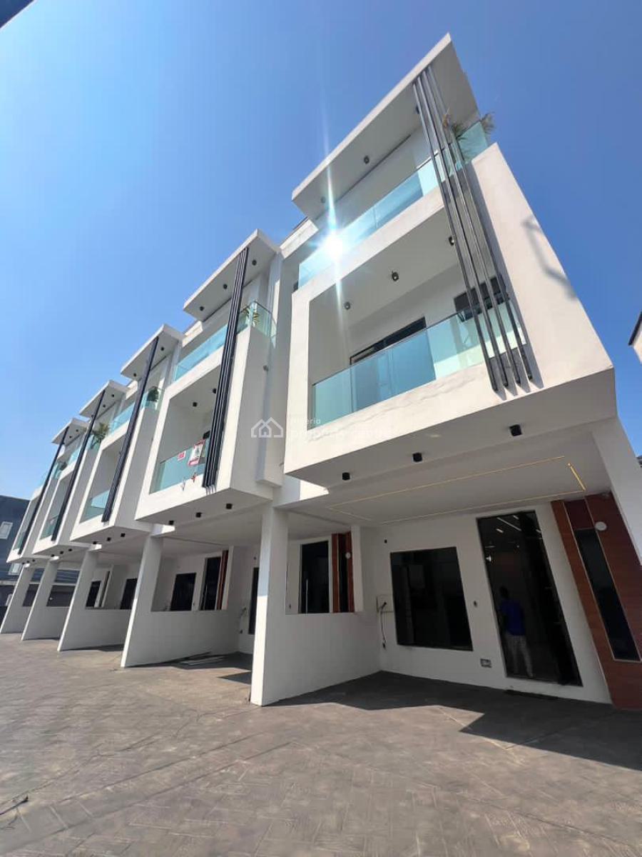 Luxury 4-bedroom Terrace with Bq and Swimming Pool in a Secured Estate, Osapa, Lekki, Lagos, Terraced Duplex for Sale