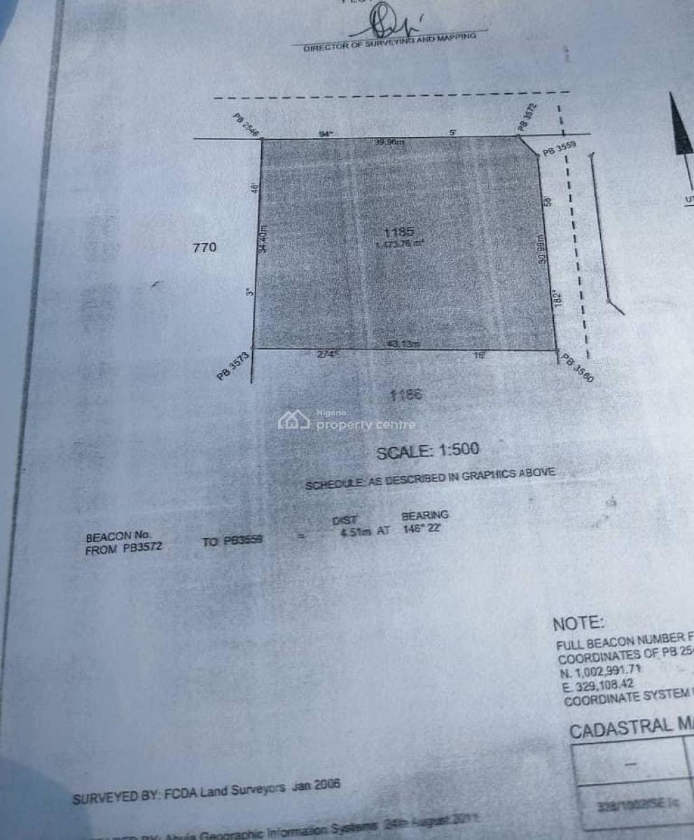 Super Distress! 1473sqm Residential, Cofo Handy, Tarred Rd, By Arab (tarred Rd), Utako, Abuja, Residential Land for Sale
