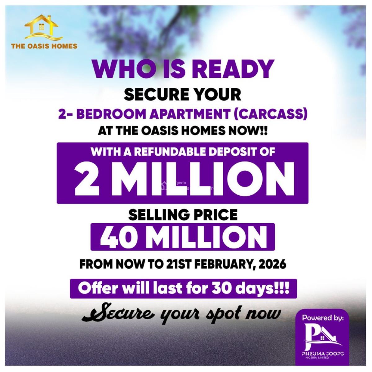 Affordable 2 Bedroom Carcass Apartment, Abijo, Lekki, Lagos, Block of Flats for Sale