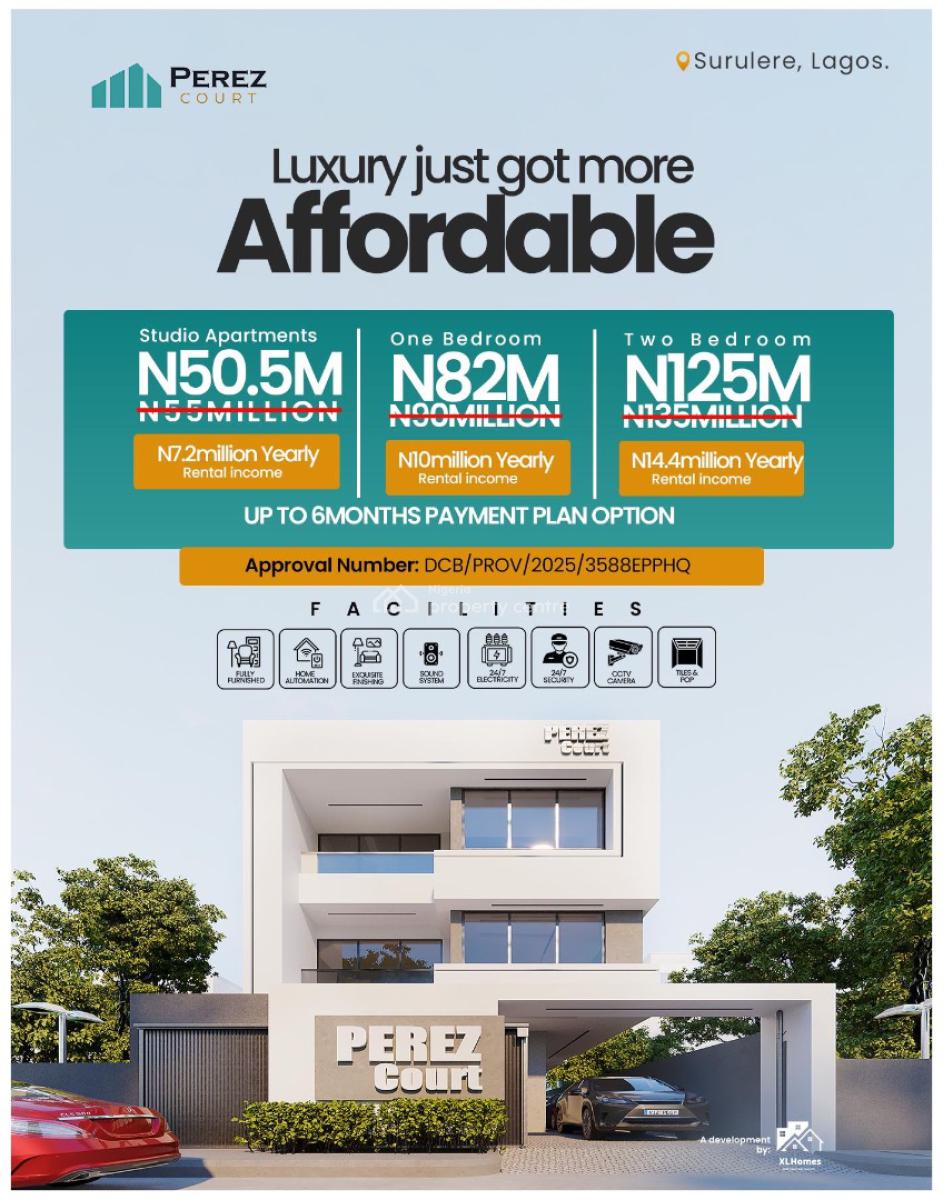 Own Premium Luxury Apartments and Earn Steady Passive Income, Luxury Apartment in a Highly Demanded Area Suitable for Air B N B, Surulere, Lagos, Flat / Apartment for Sale