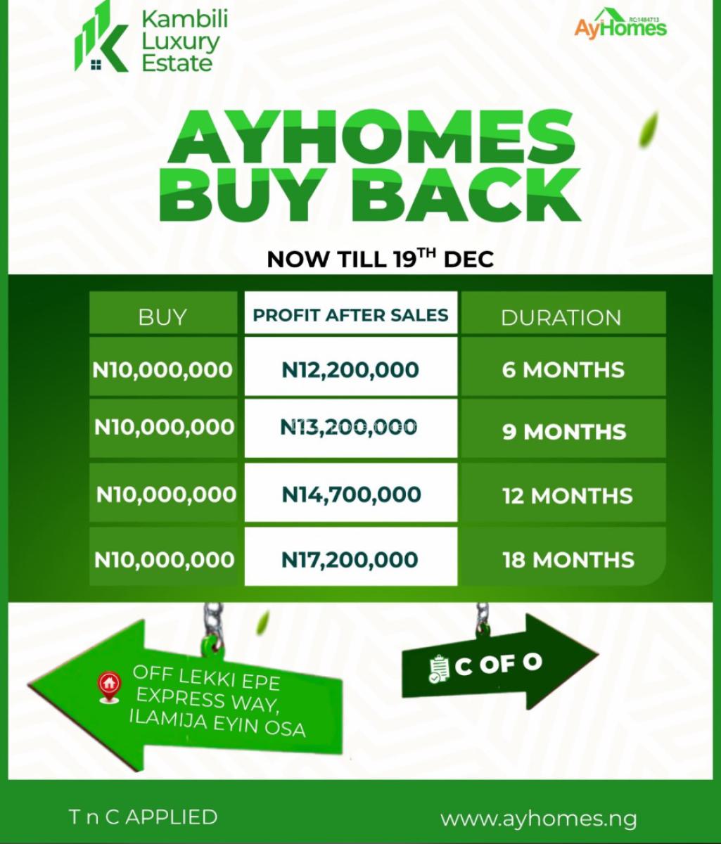 Land Cash Buy Back, Ayetoro, Epe, Lagos, Residential Land for Sale