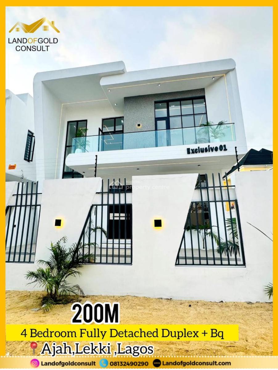 Luxury 4 Bedroom Fully Detached Duplex+ Bq, Inside a Great Estate in Ajah Lekki Lagos., Lekki, Lagos, Detached Duplex for Sale