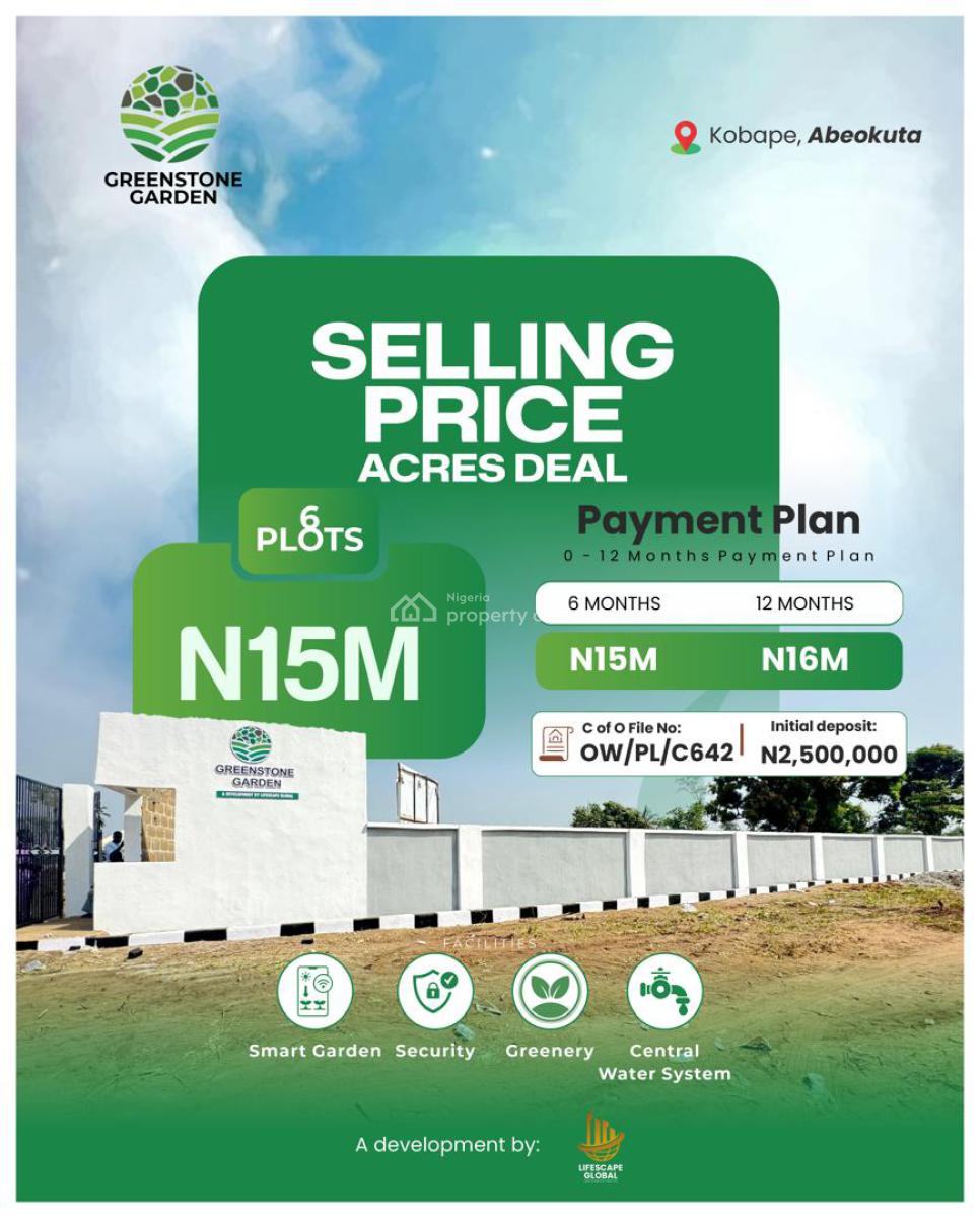 Greenstone Gardens, Kobape, Abeokuta, Abeokuta North, Ogun, Residential Land for Sale
