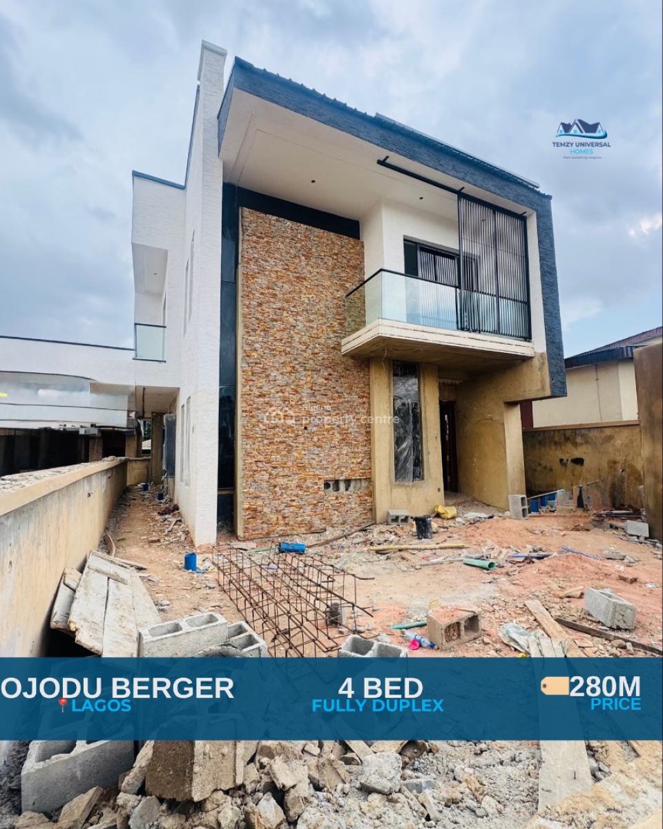 Magnificently Smart 4 Bedroom Fully Detached Duplex with a Room Bq, Ojodu Berger, Ojodu, Lagos, Detached Duplex for Sale