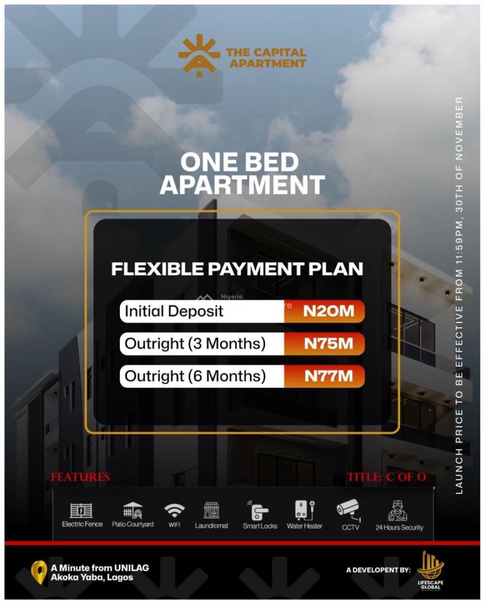 Mind Blowing 1 Bedroom Apartment with Solar in a Secured Location, Akoka, Yaba, Lagos, Mini Flat (room and Parlour) for Sale