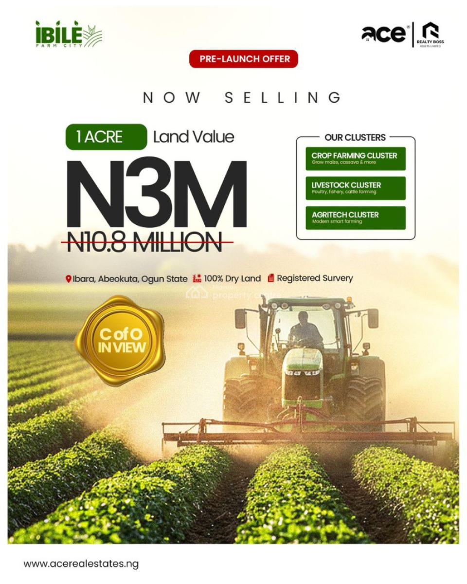 Ibile Farm City -- Pre-launch Farmland Offers  Now Selling!, Ibara, Abeokuta South, Ogun, Industrial Land for Sale