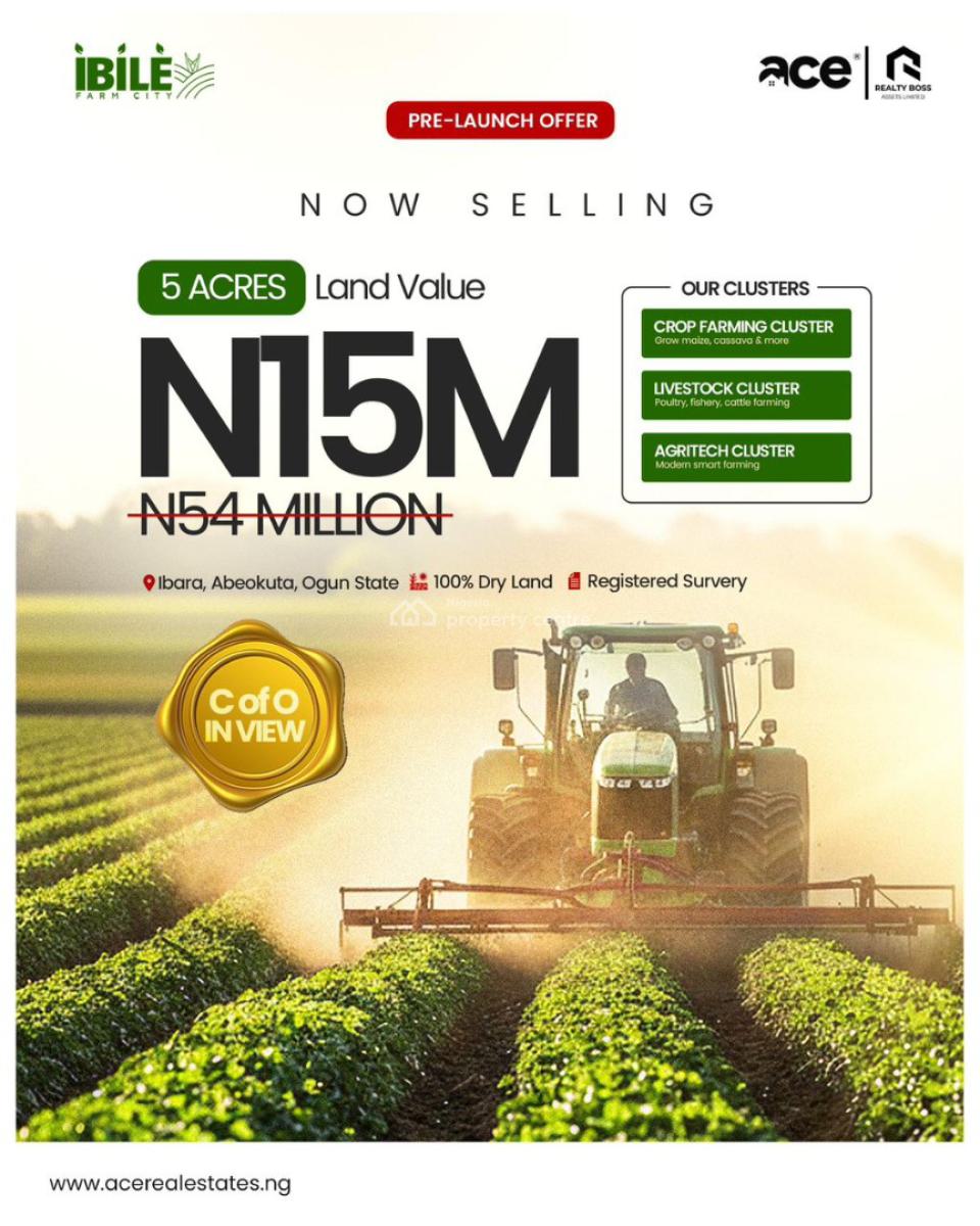 Ibile Farm City -- Pre-launch Farmland Offers  Now Selling!, Ibara, Abeokuta South, Ogun, Industrial Land for Sale