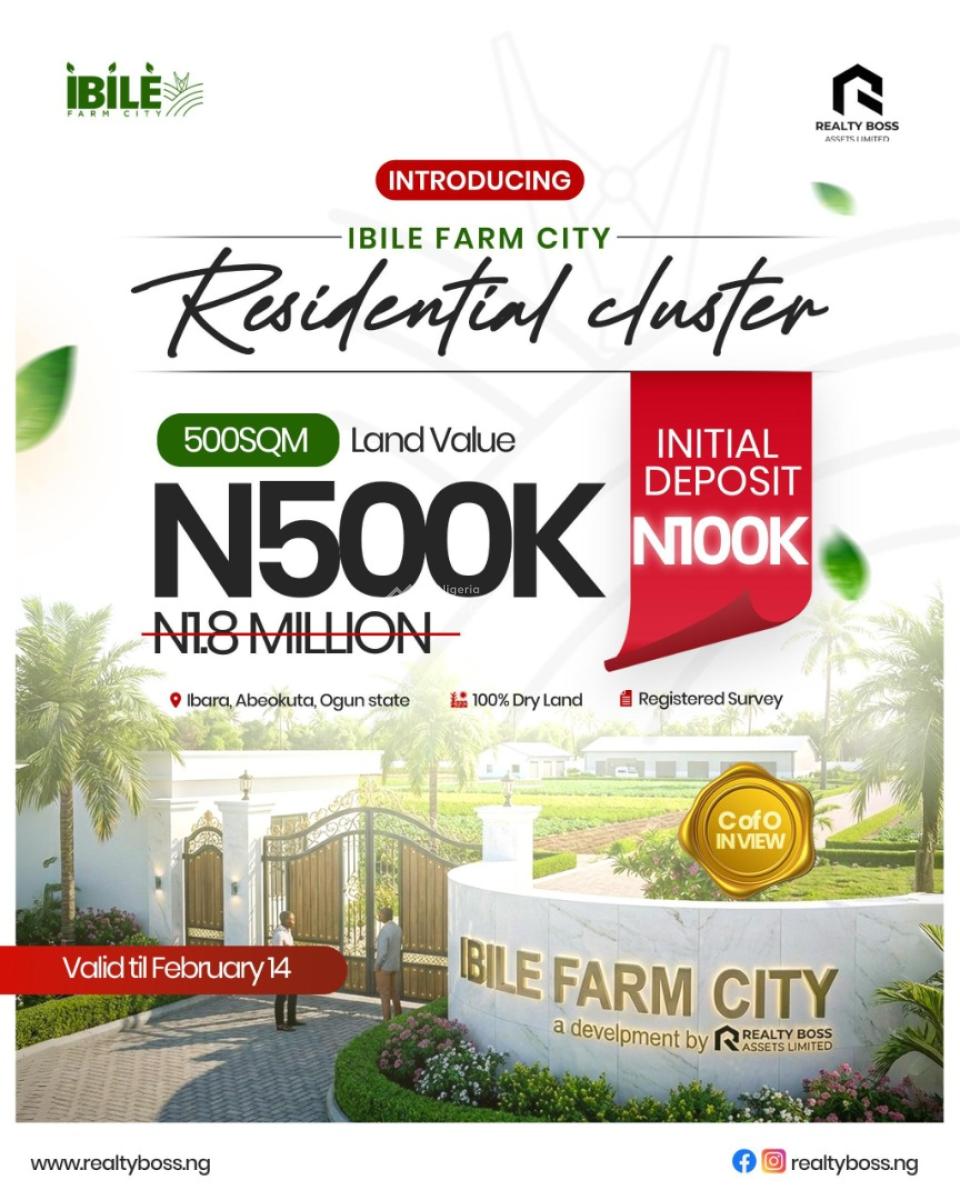 Pre-launch Farmland Offers  Now Selling!, Ibile Farm City, Ibara, Abeokuta South, Ogun, Industrial Land for Sale