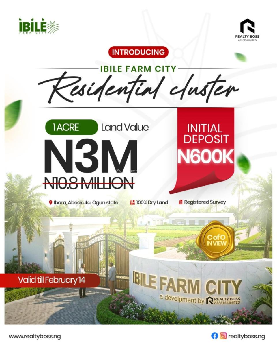 Pre-launch Farmland Offers  Now Selling!, Ibile Farm City, Ibara, Abeokuta South, Ogun, Industrial Land for Sale