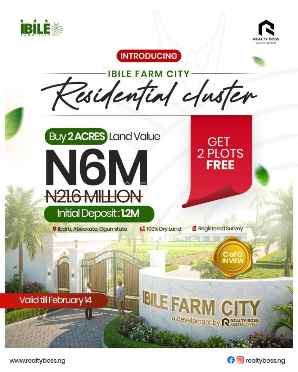 Pre-launch Farmland Offers  Now Selling!, Ibile Farm City, Ibara, Abeokuta South, Ogun, Industrial Land for Sale