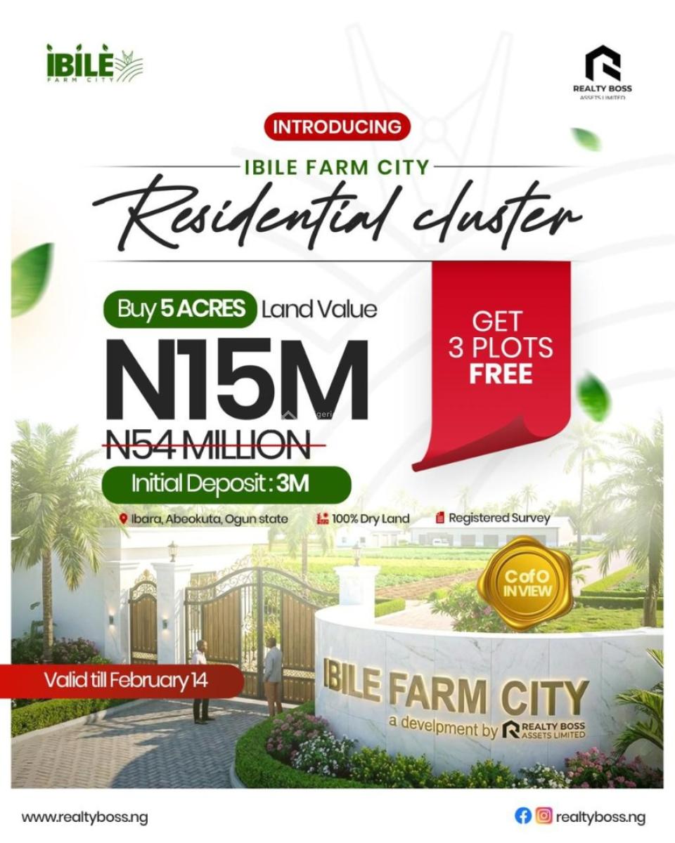 Pre-launch Farmland Offers  Now Selling!, Ibile Farm City, Ibara, Abeokuta South, Ogun, Industrial Land for Sale