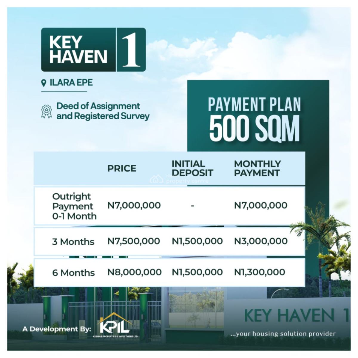 Residential Land, Key Haven 1 Estate,ilara Igbonla, Epe, Lagos, Residential Land for Sale