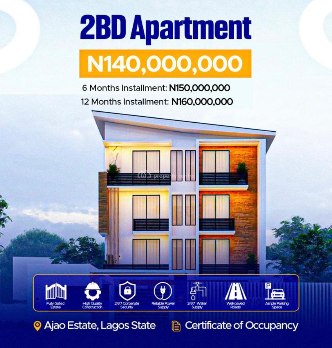 Luxury 2 Bedroom Apartment Few Minutes From The Airport, Ajao Estate, Ikeja, Lagos, Flat / Apartment for Sale
