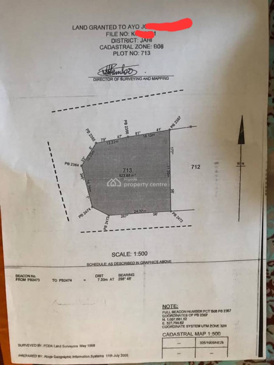 a Flat and Fenced Land on a Tarred Road, By Shafa Filling Station, Jahi, Abuja, Residential Land for Sale