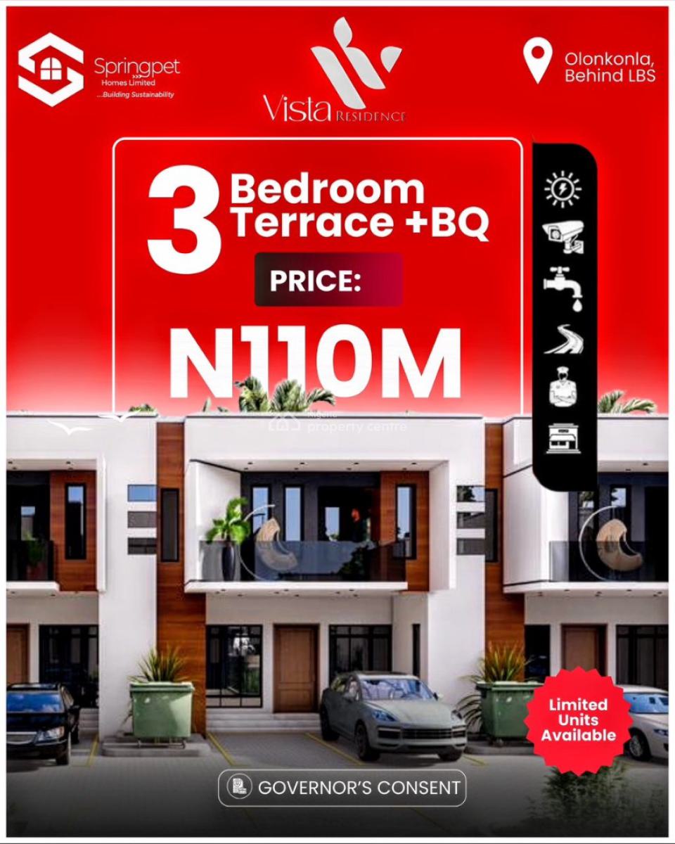 3 Bedroom Terrace with Bq, Olokonla, Behind Lbs (lagos Business School), Sangotedo, Ajah, Lagos, Terraced Duplex for Sale