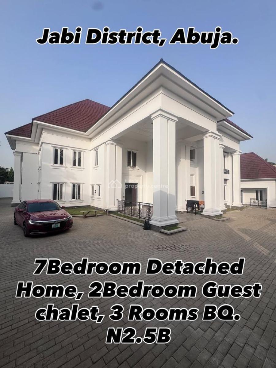 Luxurious 7 Bedroom Duplex,2bedroom Guest Chalet,3 Rooms Bq , All Room, Jabi Main, Jabi, Abuja, Detached Duplex for Sale
