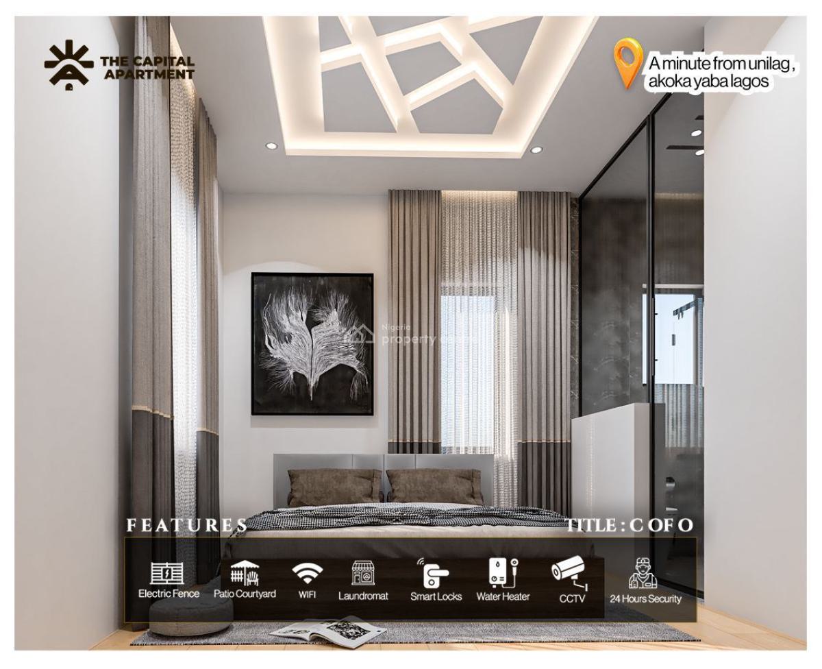 Cashflow-generating 1-bedroom Apartment in an Organized Environment, The Capital Apartment ,5 Minutes  From Unilag, Akoka, Yaba, Lagos, Block of Flats for Sale
