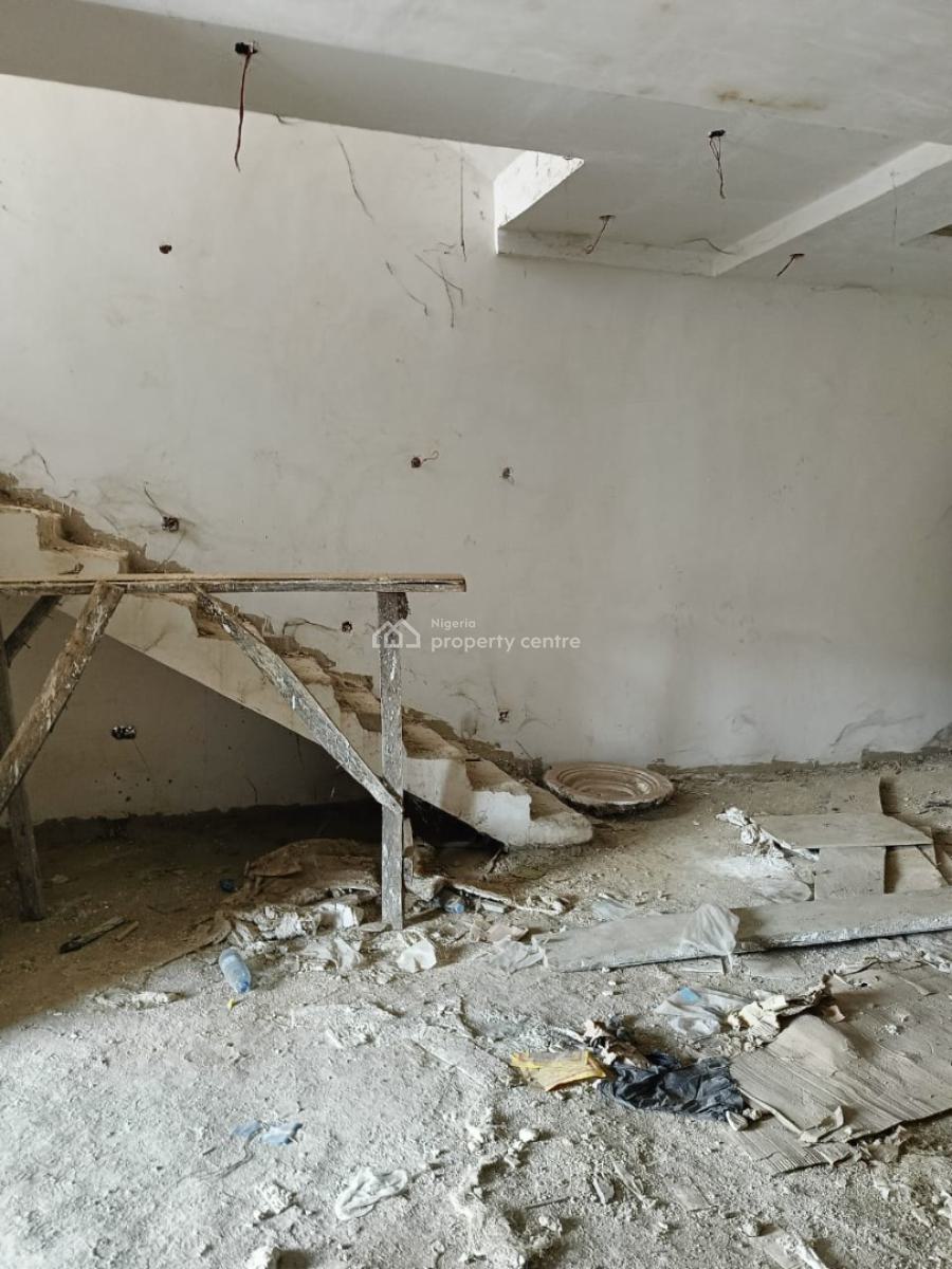 4 Bedroom Terrace Duplex with a Bq, Internal Carcass, Silas Iloh, Guzape District, Abuja, Terraced Duplex for Sale