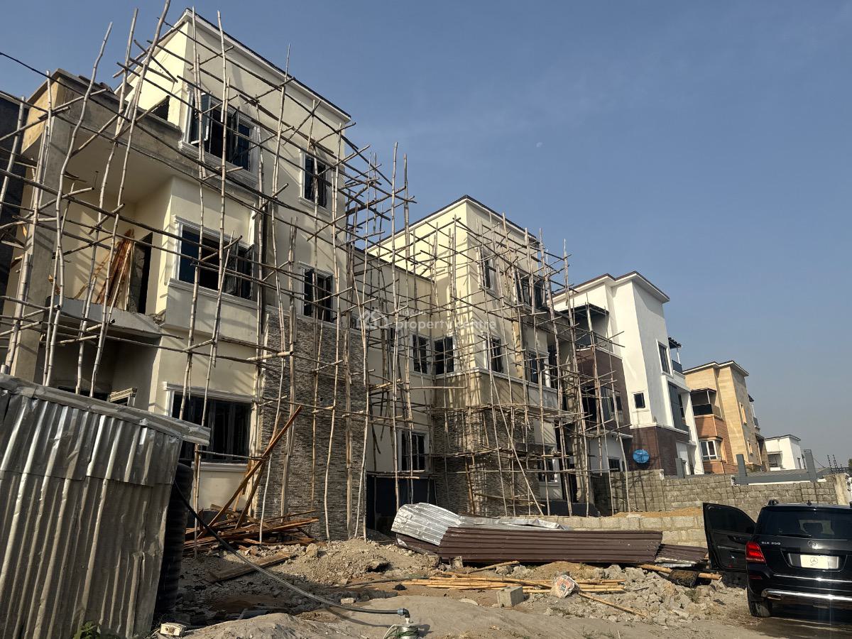 Standard 5 Bedroom Seme Detached Duplex with Bq (semi Finish), Diplomatic Zone, Guzape District, Abuja, Semi-detached Duplex for Sale