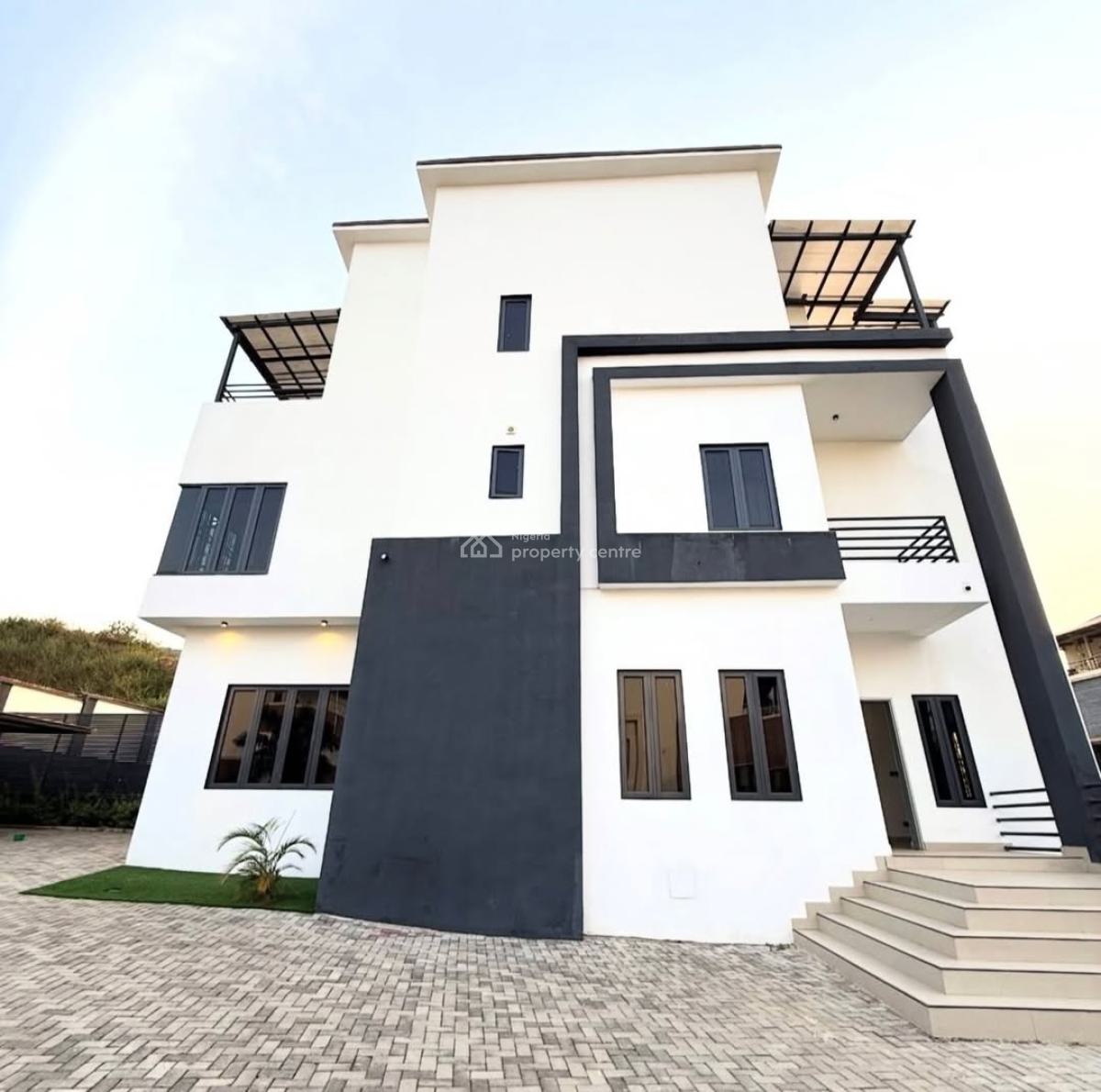 Contemporary 5 Bedroom Detached Duplex, 2 Rooms Bq,pool,elevator, Serene Neighborhood. Good Access Road, Guzape District, Abuja, Detached Duplex for Sale