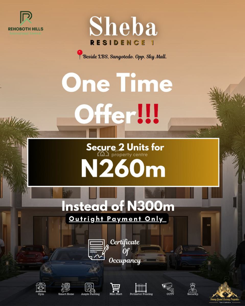 Ultra Luxury 4 Bedroom Terrace with Gym, Mini Mart, Balcony, Cctv, Directly Beside Lagos Business School, Sangotedo, Ajah, Lagos, Terraced Duplex for Sale