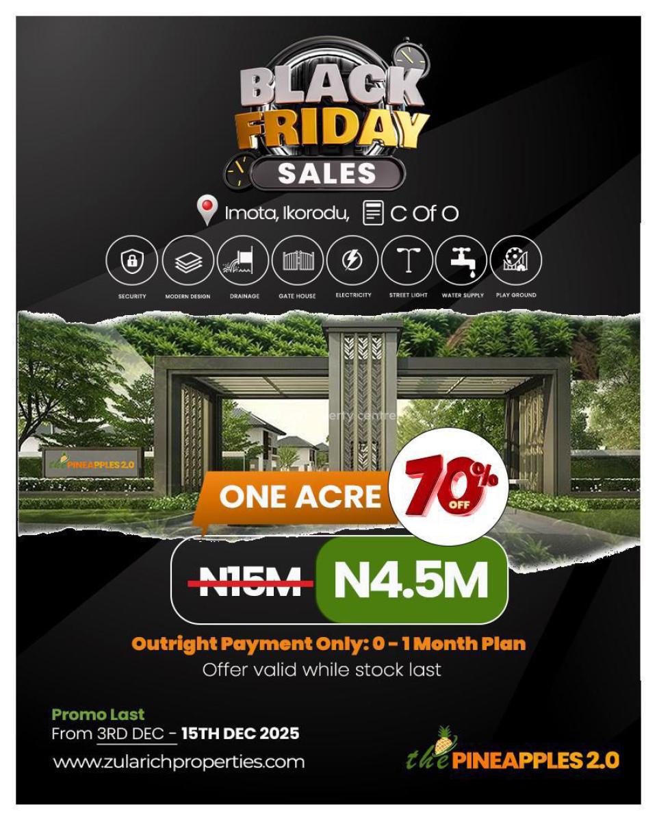 Black Friday Ember Promo Offer on a Secured Estate Land, Pineapple Estate 2, Imota, Ikorodu, Lagos, Residential Land for Sale