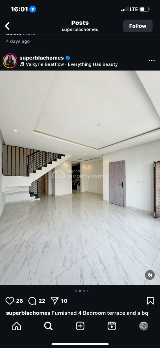 Newly Built 4 Bedroom Duplex with Bq, Ikota, Lekki, Lagos, Terraced Duplex for Sale