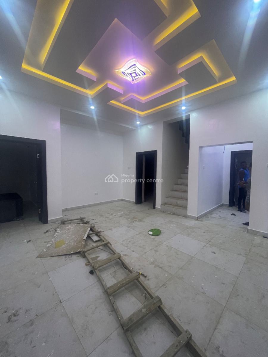 Brand New 4 Bedroom Terrace Duplex with Personal Tank &enough Packing, Located Inside an Estate,very Secured Mini Court Estate, Sangotedo, Ajah, Lagos, Flat / Apartment for Rent