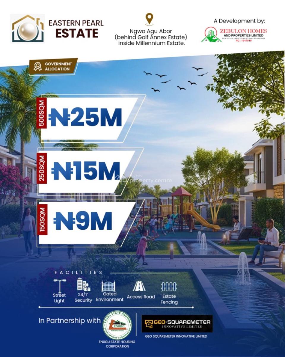 Land in a Prime  Location, Millennium Estate Agu Abor, Iva Valley Hills Adjacent to Golf Annex En, Awgu, Enugu, Residential Land for Sale