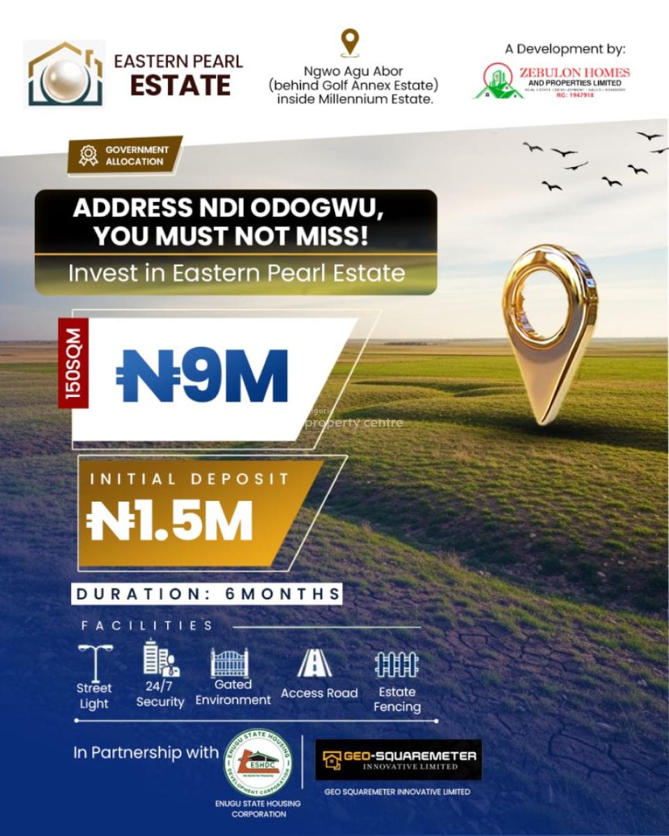 Land in a Prime  Location, Millennium Estate Agu Abor, Iva Valley Hills Adjacent to Golf Annex En, Awgu, Enugu, Residential Land for Sale