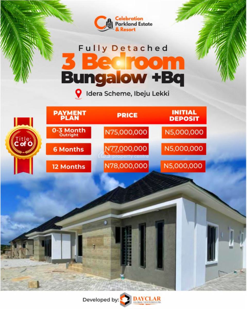 Own an Affordable Luxury 3 Bedroom Bungalow in The Heart of Lagos, Idera Scheme, Lekki Epe Express Road, Ibeju Lekki, Lagos, Detached Bungalow for Sale