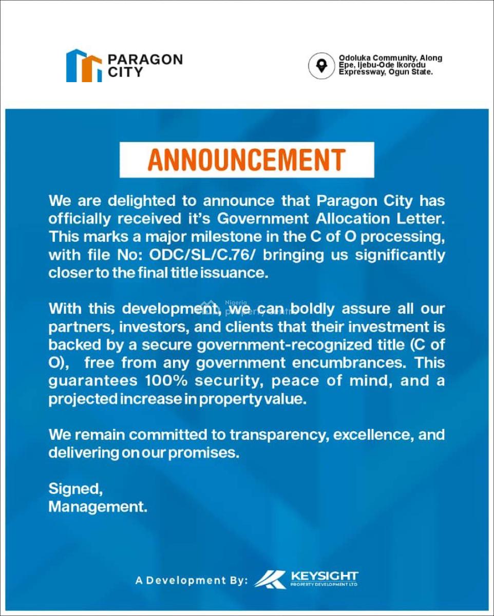 Affordable Land with Governors Allocation, Abeokuta South, Ogun, Residential Land for Sale