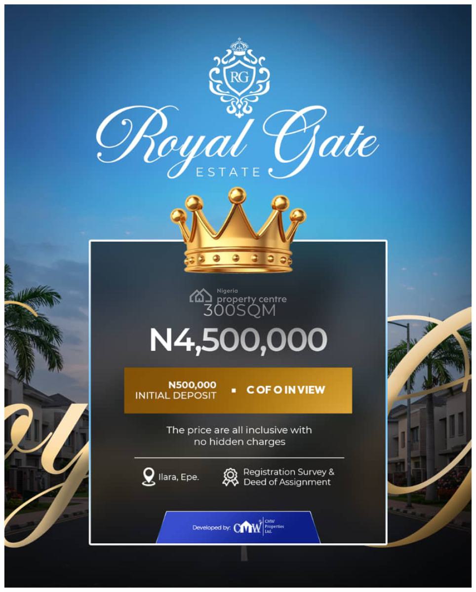 Verified and Secured Estate with Registered Survey C of O in View, Llara Epe Close to St Augustine University, Epe, Lagos, Residential Land for Sale