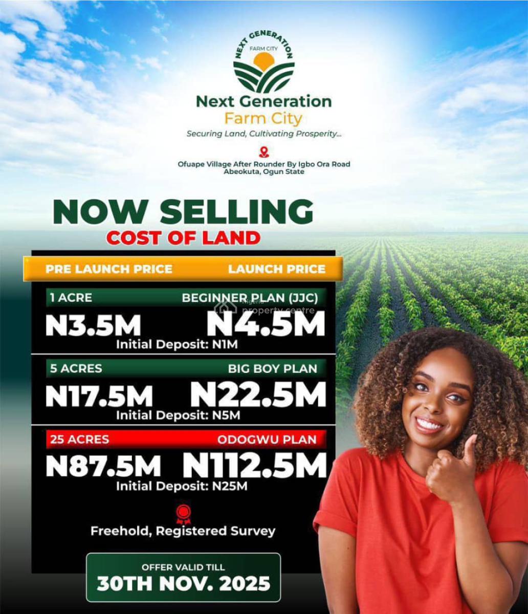Soil to Success: The Ultimate Land Banking Opportunity.payment Plan, Next Generation Farm City, Abeokuta South, Ogun, Mixed-use Land for Sale