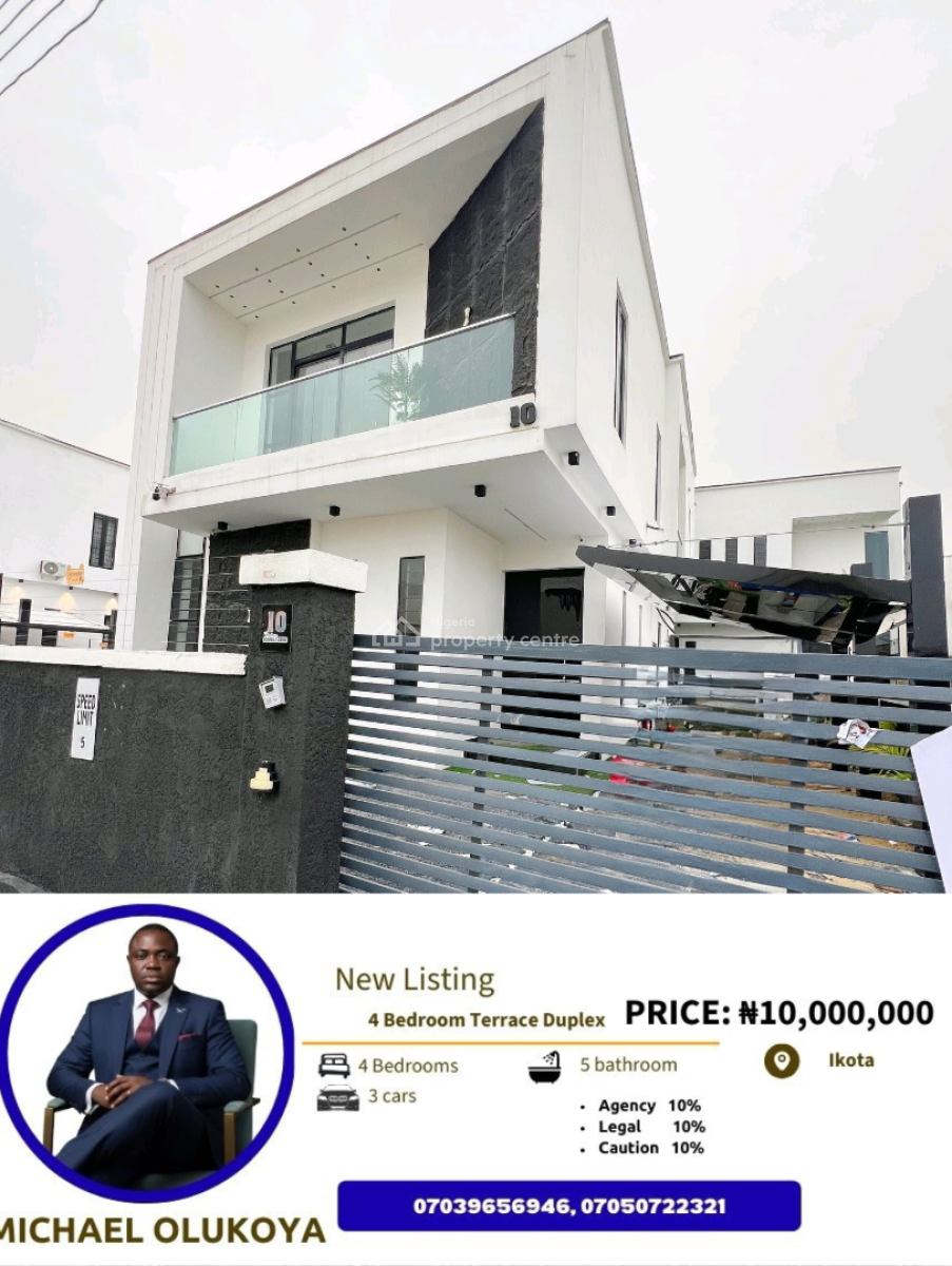 Contemporary 4 Bedroom Fully Detached Duplex with Swimming Pool, Bq, Ikota, Lekki, Lagos, Detached Duplex for Rent