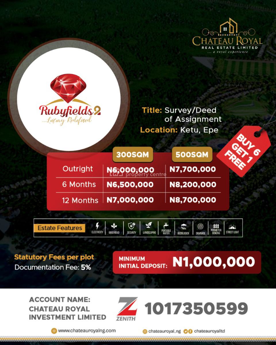 Rubyfields Ii, Buy 6 Get 1 Free, Ketu, Epe, Lagos, Mixed-use Land for Sale