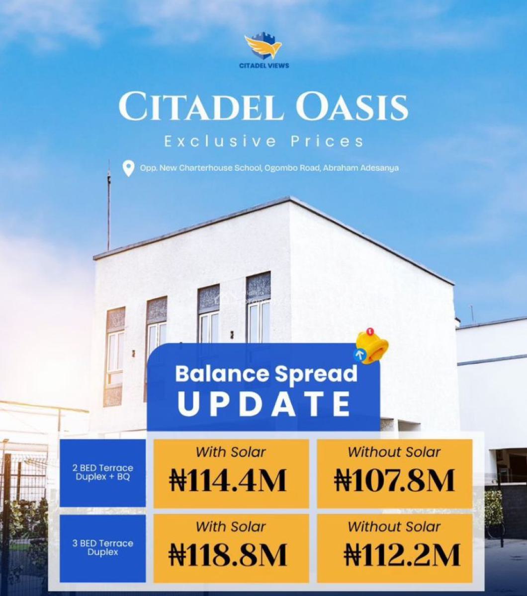 Own a Smart Terrace at Citadel Oasis - with a Payment Plan, Citadel Oasis, Ogombo, Ajah, Lagos, Terraced Duplex for Sale