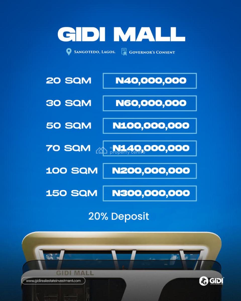 Luxury Shops at Gidi Mall, Km 31, Lekki-epe Expressway, By The Patron Hotel, Sangotedo, Sangotedo, Ajah, Lagos, Plaza / Complex / Mall for Sale